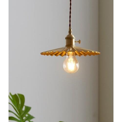 Nordic simple modern living room light dining room light atmosphere creative personality LED brass bed small chandelier