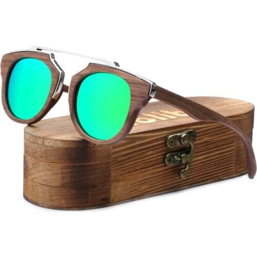 2019 Women Mens Ebony Wooden Sunglasses Vintage Luxury Brand Designer UV400 Polarized Sunglasses oculos de sol feminina