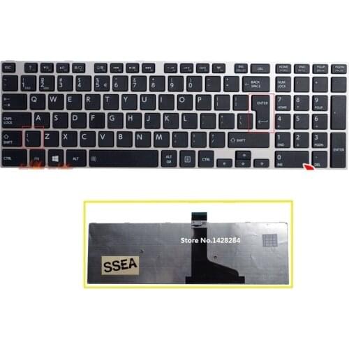 SSEA New laptop US Keyboard For TOSHIBA SATELLITE C50 C50D C50-A C55D C70 C75 S50 S55 L50 L50-A L70 L75 with silver frame