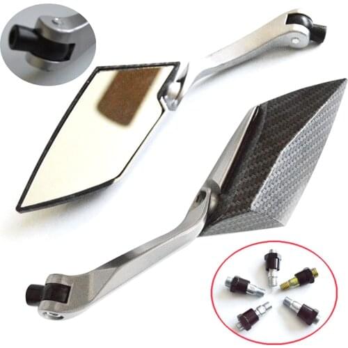 Universal Motorcycle Scooter Side Rear View Mirrors Modification Mirror 8mm 10mm (Carbon(electroplate)) 2020 New