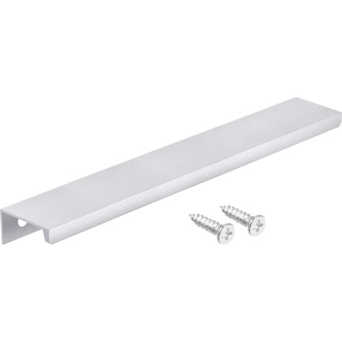 Uxcell Edge Pull Handle 300mm x 32mm Aluminum Alloy Cabinet Drawer Pull Silver Tone