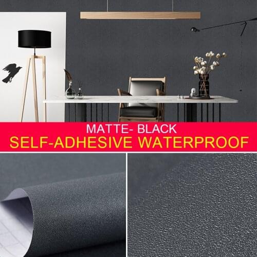 Vinyl Matte Grey Self Adhesive Wallpaper for Kitchen Cupboard Waterproof Wall Sticker Home Decor Film Living Room Door Decals