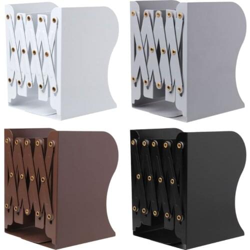 Extension Adjustable Metal Bookends Heavy Duty Book Desktop File Folder Retractable Stand Bookshelf Rack Holder