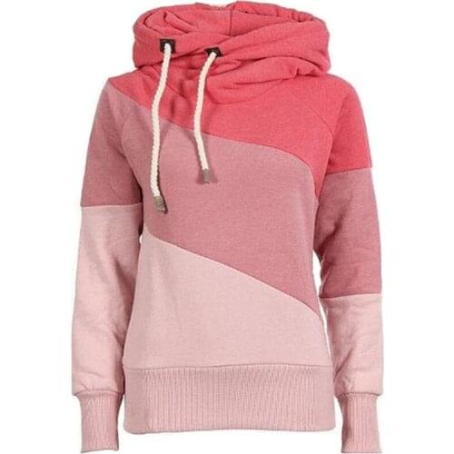 Autumn Hoodies Sweatshirt 2020 Women Casual Double Hooded Sweatshirt Patchwork Long Sleeve Pullover Cotton Blend Hoodies XXL