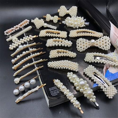 Newly Design Women Hair Accessories Cute Hairpin for Girl Elegant Pearls Hair Clips Female Headdress Fashion Side Hair Barrette