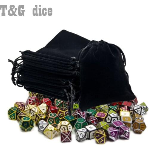 20pcs/set Dice bag 8.5*10cm(3.35*4") Black Velvet Pouch/Jewelry Bag,Christmas Wedding Gift Bags & Pouches Board Game
