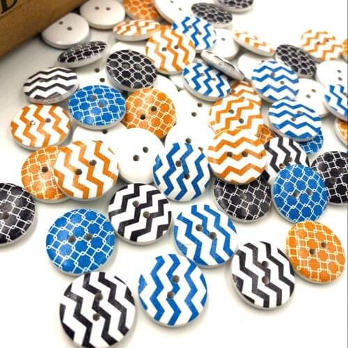 New 25/50pc European Style Waves Wood Buttons 20mm Sewing Mix Lots WB186