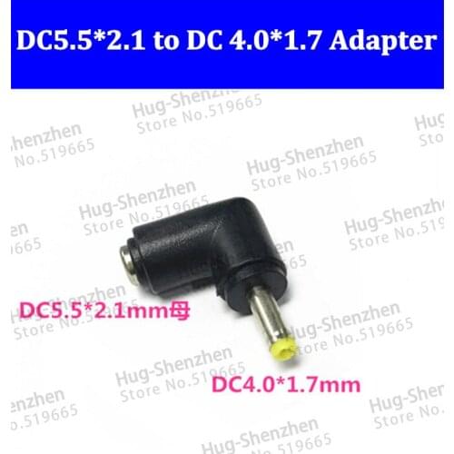 90 degree DC 2.1 x 5.5 mm female to 4.0*1.7 mm male AC DC Power Connector angle Adapter for Lenovo/ASUS/Acer /MSI 10pcs/lot