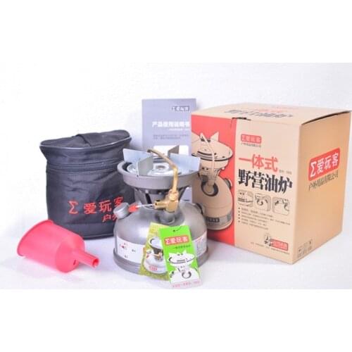 Free ship New design Brand 500ml Outdoor Camping Cooking Gasoline Stove white Gas stove Quenching Furnace Cooker Survival Kit