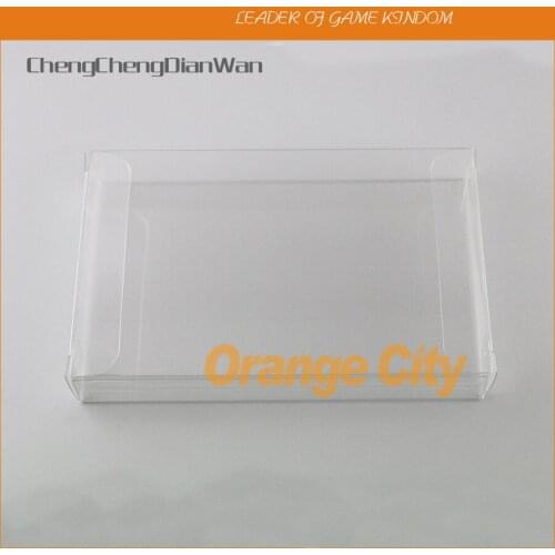 ChengChengDianWan Clear transparent for SNES Game Cartridgebox Protector Case CIB games plastic PET Protector 10pcs/lot