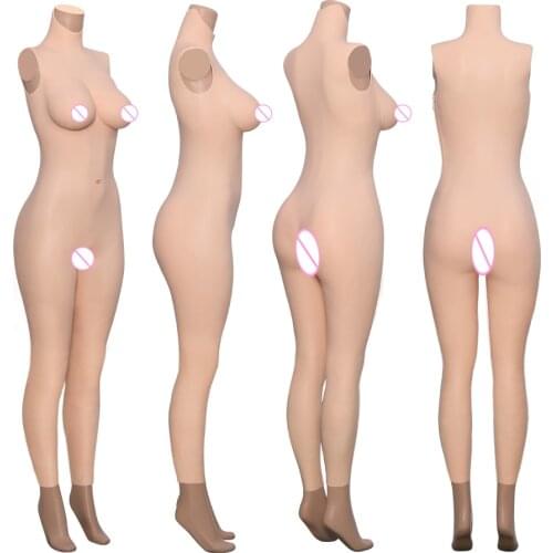 CYOMI 5G Silicone Breast Forms Bodysuit Cotton Filling 9-point With Blood-streaked No Oil Fake Vagina Tights For Crossdresser