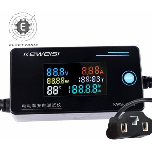 Electric Vehicle Charger Detector Test Voltage Current Meter Accumulative Power Measurement 4-120V 0-10A