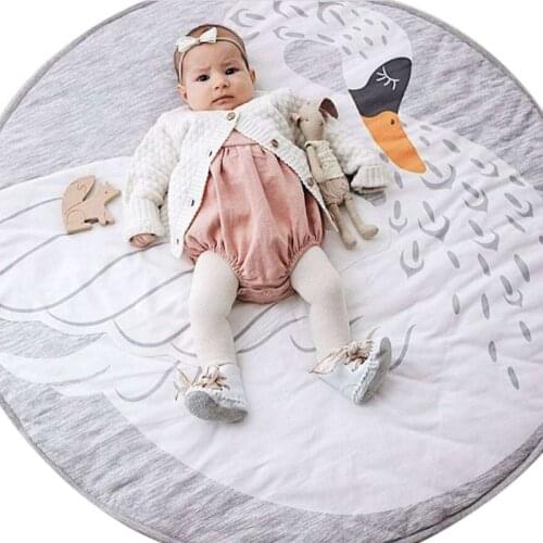 Baby Toddlers Play Floor Mat Cartoon Swan Kids Crawling Blanket Children Room Stroller Decor Props G2AE