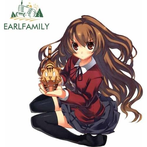 EARLFAMILY 13cm x 11.2cm For Toradora Window Car Stickers Auto Air Conditioner Decal Waterproof Sticker Custom Printing