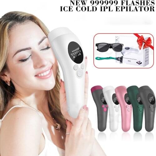 2021 New 999999 Flashes Painless Ice Cold IPL Epilator Permanent Hair Removal Photoepilator Electric Laser Epilator depiladora