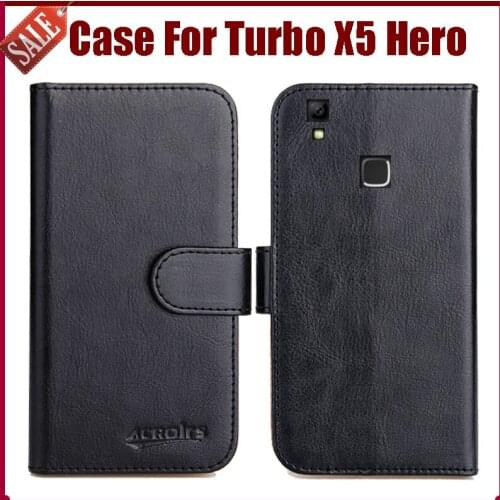 Hot Sale! Turbo X5 Hero Case New Arrival 6 Colors High Quality Flip Leather Protective Phone Cover For Turbo X5 Hero Case