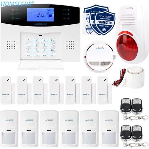 HOMSECUR Wireless&Wired GSM SMS Autodial Home Security Alarm System+SOS Intercom