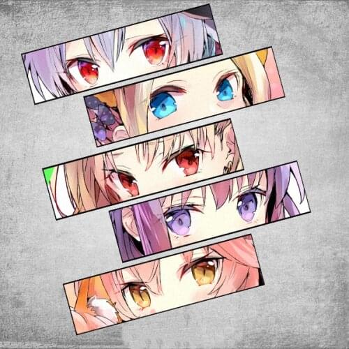 JDM Anime Vitality Girl Eye Car Stickers Japanese Lovely Beauty Cartoon Motorcycle Body Tank Decal Reflective