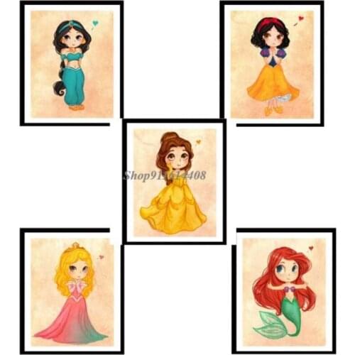 Canvas Painting Disney Anime Princess Infanta Ranee Begum Posters and Prints Sticker Wall Art Picture for Living Room Home Decor