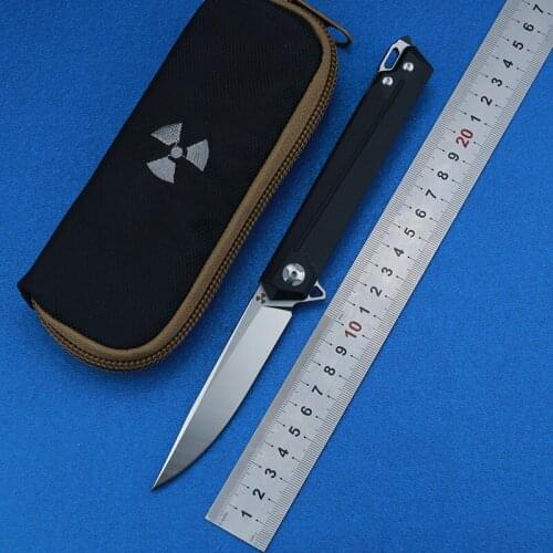 LEMIFSHE Flipper JK3311-G10 D2 steel blade G10+steel handle outdoor hunting pocket kitchen fruit folding knife EDC tool