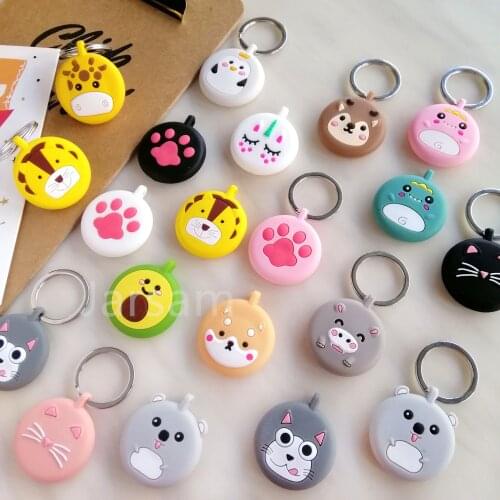 Hot For Airtag Case Silicone Protective Sleeve Cover Keychain Airtags-tracker cute Silicone Case For Airtags Accessories