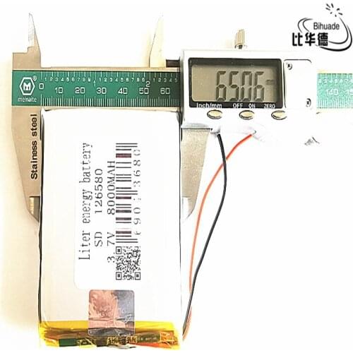 Liter energy battery Good Qulity 3.7V,8000mAH 126580 Polymer lithium ion / Li-ion battery for tablet pc BANK,GPS,mp3,mp4