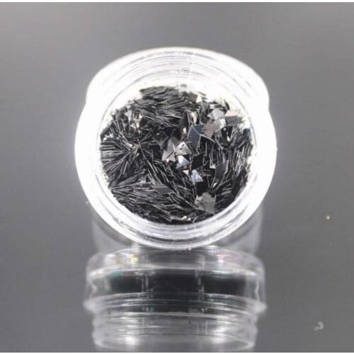 LOLEDE Black Color Sequins Nail Art Glitter Flakes UV Gel Polish Star Heart Flower Paillette Decor Tools Trapezoidal