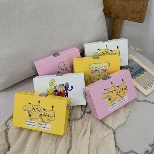 Cartoon box bag fashion Korean version versatile cute chain one-shoulder cross-slung small bag sponge pocket starfish bag