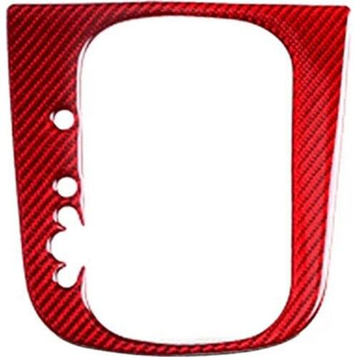 Gear Shift Box Panel Cover Frame Trim Sticker Carbon Fiber for Golf 6 MK6 2008 2009 2010 2011 2012 LHD (Red)