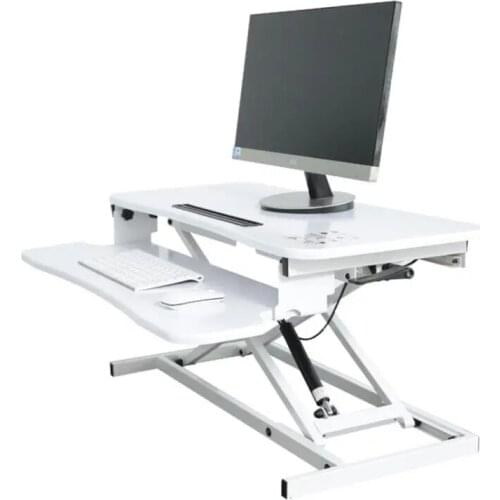 Height Adjustable Standing Desk Sit to Stand Gas Spring Riser Converter Laptop Desk Tabletop Workstation fits Dual Monitor