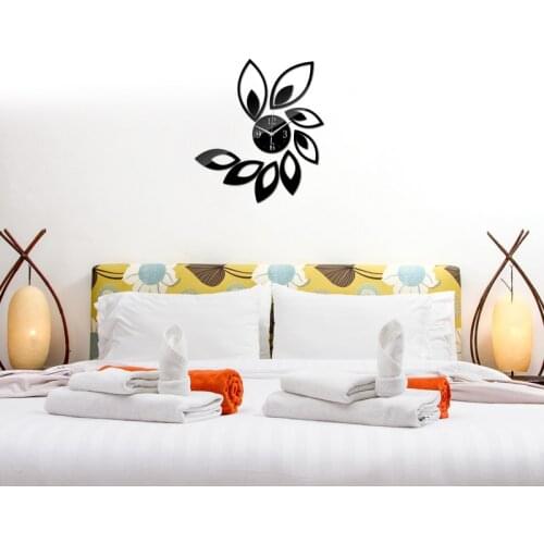 2016 New sale Wall Acrylic Wall Sticker Stickers Home Decor Modern Large 3d Clock Fashion Flower Mural Mirror decoration