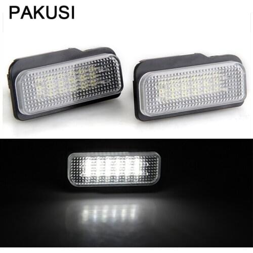 PAKUSI 1Pair Car LED License Plate Lights For Mercedes Benz W211 W203 5D W219 R171 AMG Accessories White SMD lamp 12V No error