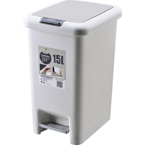 Plastic Pressing Type Storage Bucket 8L/10L/15L/20L Large size Square Trash can Foot Pedal Domestic Trash bin Garbage bag holder
