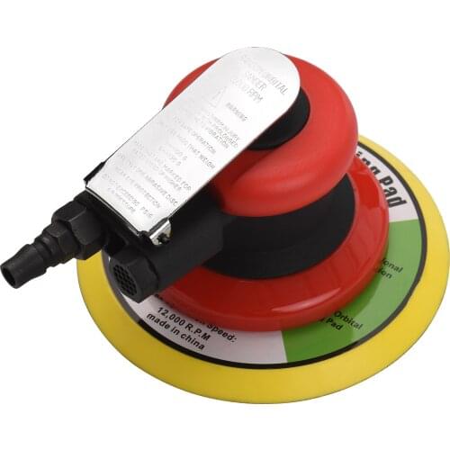 Pneumatic Sander 6 Inch Polishing Sanding Waxing for Car Wall Wood Metal 13500RPM Red