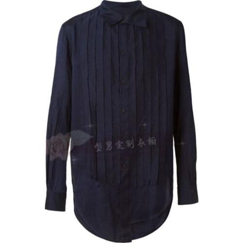 Hot High Quality Comfortable Men Asymmetrical Plus Size Shirt Mens Clothing Top Basic Shirts Male Long-sleeve Outerwear S-5xl