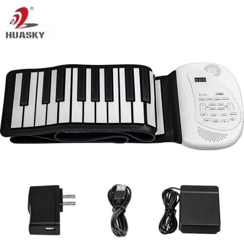 61 Key Portable Electronic Hand Roll Piano Flexible Roll up Keyboard Silicone Piano