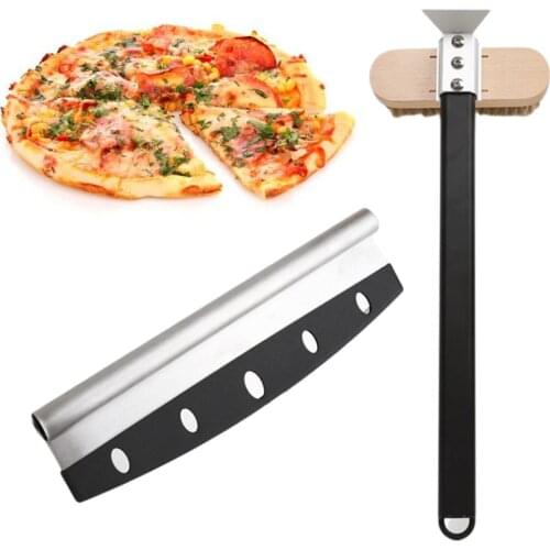 Pizza Cutter and Pizza Oven Brush Slicer Pizza Oven Accessories for Home DIY Baking Pizza Gifts for Pizza Lovers