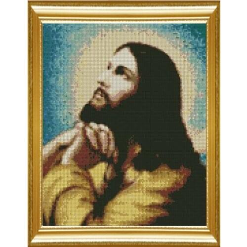 Needlework,DMC Cross stitch,Set For Embroidery kit,pray Jesus Christ Pattern Counted Cross-Stitch, portrait Love Sewing Kit