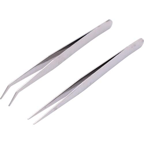 Cheapest Stainless Steel Straight Head / Curved Head Tweezers Nipper for Phone Repairment DIY Repair Tools 1000pcs/lot