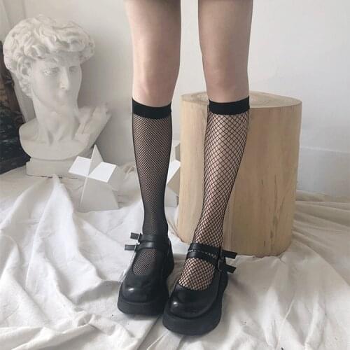 Sexy Fishnet stocking Women Thigh High Knee Socks Girls Summer Thin Long Stockings Dress Streetwear Calcetine Medias Elastic