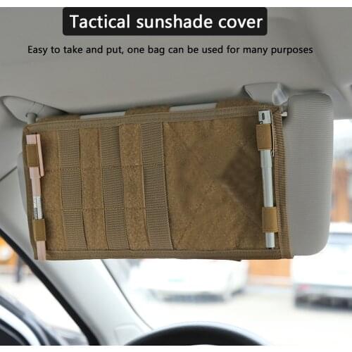 Tactical Storage Bag Oxford Cloth Car Sun Visor Panel Bag Car CD Storage Organizer Multi-Function Accessory Bag For Military fan