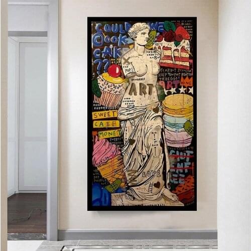 The Venus De Milo POP Street Abstract Graffiti Art Canvas Painting Wall Art Modern Poster and Prints In Livingroom Decor Home