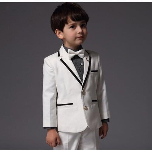 TPSAADE Boys 2 Pieces Suits Kids Suits For Wedding blazers Slim Kids Spring Autumn Casual Dress Suit 2018 New Piano White Suit