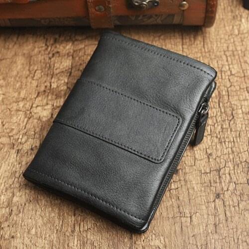 Vintage Women Leather Wallet Short Slim Male Purses Money Credit Card Holders Men Wallet ZP002
