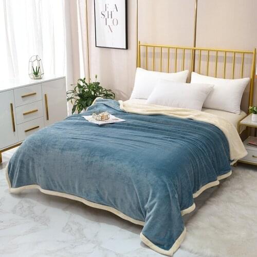 Four Seasons Flannel Warm Bedspread Sofa Blanket Baby Bedding Soft Lamb Velvet Thick Fur
