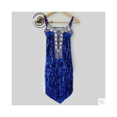 New style Latin dance costume spandex sequins tassel latin dance competition dresses for women child latin dance dress S-4XL