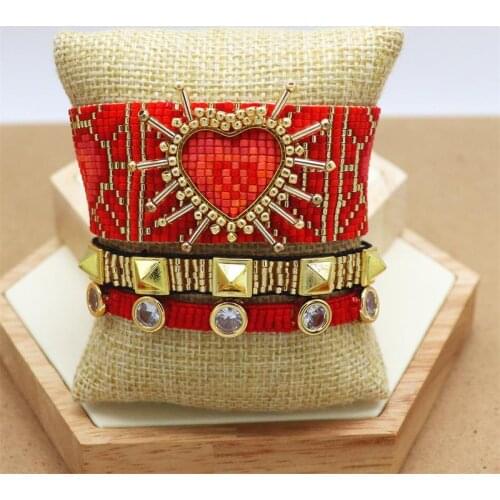 ZHONGVI Unique Bracelets For Women Miyuki Crstal Pulseras Mujer Moda 2020 Red Heart Bracelet Jewelry Accesorios Mujer Bileklik