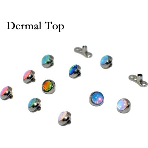 CHUANCI 1 PC Titanium With Flash Film Bling Dermal Top Anchor Skin Diver Implants Tops Body Piercing Jewelry 16G