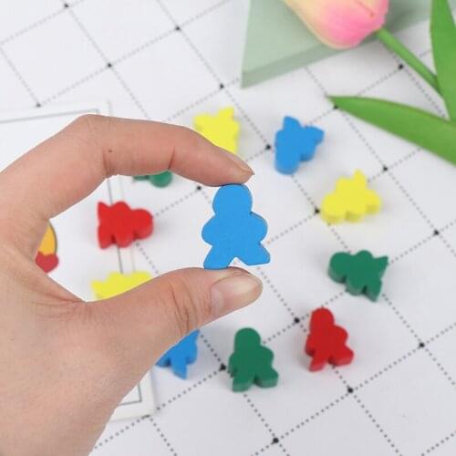 10Pcs Wooden Humanoid Pawn Chess Pieces Board Game Toys Accessories