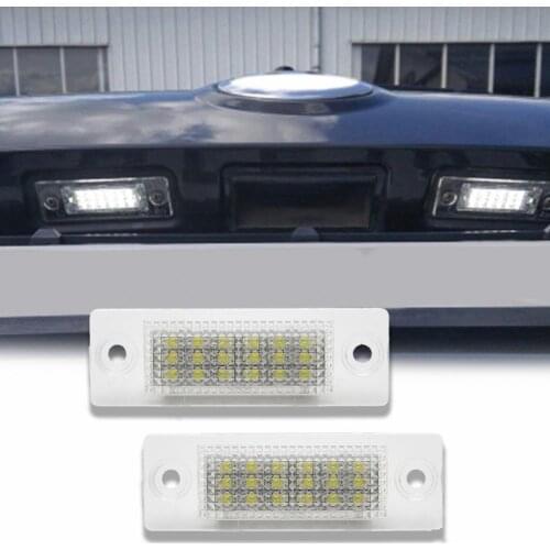 2Pcs Durable High Brightness Car LED License Number Plate Lights Lamp Replacement for VW Touran/Caddy